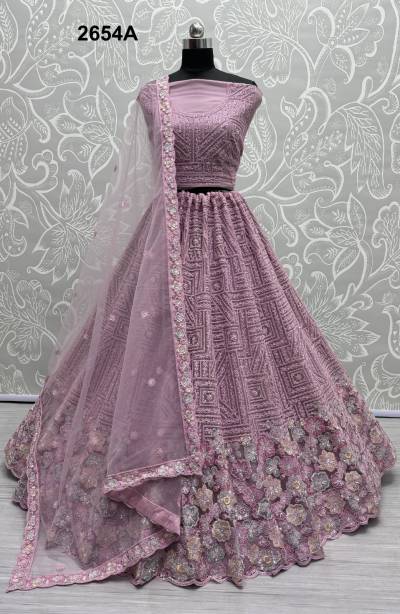D.NO. 2654A TO 2654D BY ANJANI ART EMBROIDERY LEHENGA CHOLI WHOLESALER IN INDIA