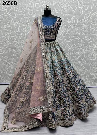 D.NO. 2656A TO 2656C BY ANJANI ART PARTY WEAR LEHENGA CHOLI WHOLESALER IN INDIA