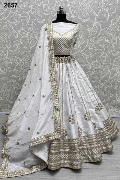 D.NO. 2657 BY ANJANI ART SILK LEHENGA CHOLI WHOLESALER IN INDIA