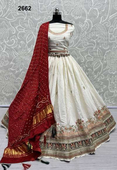 D.NO. 2662 BY ANJANI ART SILK LEHENGA CHOLI WHOLESALER IN INDIA