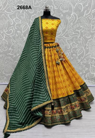 D.NO. 2668A BY ANJANI COTTON LEHENGA CHOLI WHOLESALER IN INDIA