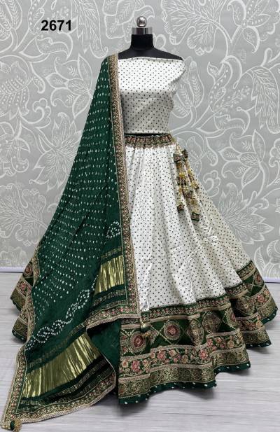 D.NO. 2671 BY ANJANI ART SILK LEHENGA CHOLI MANUFACTURER IN INDIA
