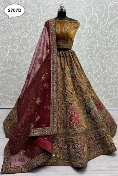 ANJANI ART 2707 COLOUR’S 2707A TO 2707D DESIGNER WEDDING LEHENGA CHOLI WHOLESALER IN INDIA