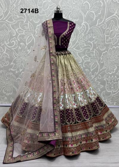 ANJANI ART 2714 COLOUR'S 2714A & 2714B DESIGNER WEDDING LEHENGA CHOLI WHOLESALER IN SURAT