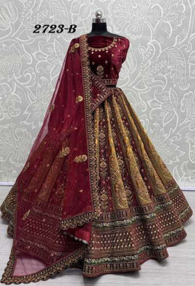 ANJANI ART 2723A & 2723B DESIGNER WEDDING LEHENGA CHOLI WHOLESALER IN SURAT