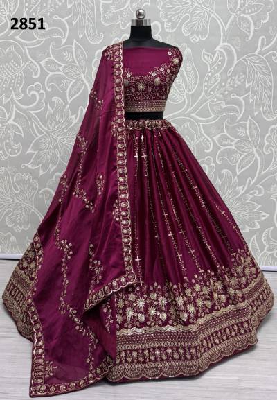 ANJANI ART 2851 DESIGNER SATIN CHIFFON LEHENGA CHOLI WHOLESALER IN INDIA