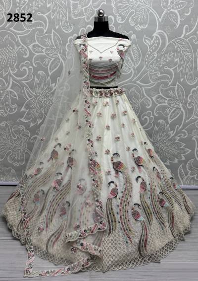 ANJANI ART 2852 DESIGNER NET WEDDING LEHENGA CHOLI WHOLESALER IN INDIA