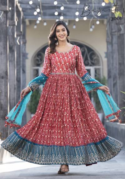 BASANTI BASANTI VOL-03 3001 TO 3003 DESIGNER GOWN WHOLESALER IN SURAT