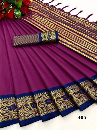 D.NO. 301 TO 308 BY M AV COTTON SILK SAREE MANUFACTURER IN INDIA