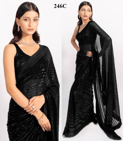 D.NO. 246A TO 246E BY BT FANCY GEORGETTE SAREE MANUFACTURER IN INDIA