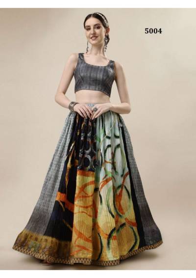 SERIES – 5001 TO 5009 BY SAPTRANGI PURE LINEN SATIN SILK LEHENGA CHOLI MANUFACTURER IN INDIA