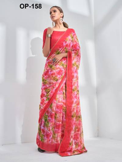 D.NO. OP 158 BY LAXMINAM GEORGETTE SAREE MANUFACTURER IN INDIA