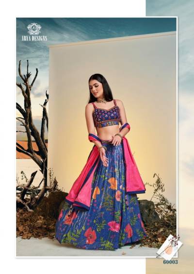 FLORAL VOL-7 BY ARYA DESIGNER CHINON SILK LEHENGA CHOLI WHOLESALER IN INDIA