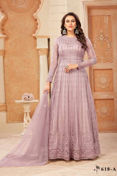 D.NO – 618A TO 618D BY SWAGAT NET GOWN WHOLESALER IN INDIA