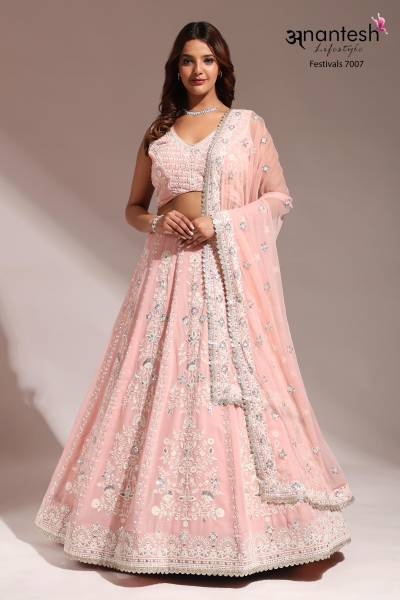 D.NO. 7007 BY ANANTESH GEORGETTE LEHENGA CHOLI MANUFACTURER IN INDIA