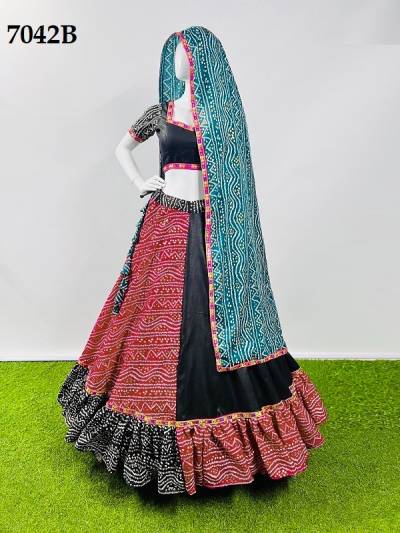 D.NO. 7042A TO 7042C BY AAWIYA COTTON SILK LEHENGA CHOLI WHOLESALER IN INDIA