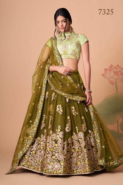 CODE: 7325 BY ZEEL DESIGNED WITH MIRROR LEHENGA MANUFACTURER IN  INDIA