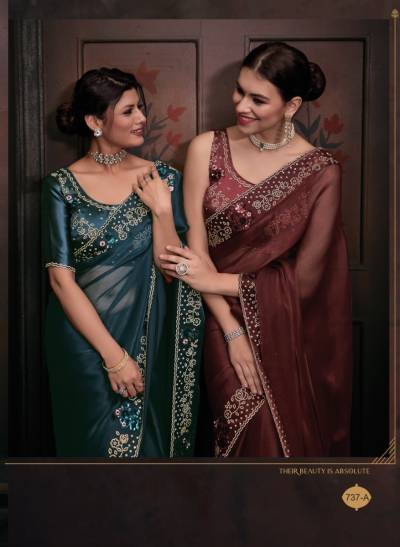 737 DARK BY MEHEK EMBROIDERY SAREE WHOLESALER IN INDIA