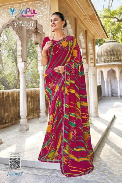 VIPUL SAAVITRI 88002 TO 88009 DESIGNER GEORGETTE SAREE WHOLESALER IN INDIA