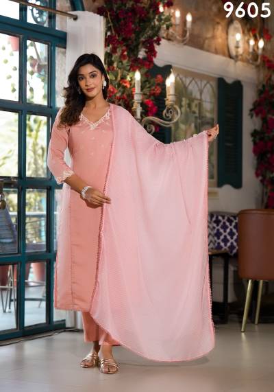 LABEL KHOJ 9605 DESIGNER SILK SALWAR SUIT WHOLESALER IN INDIA