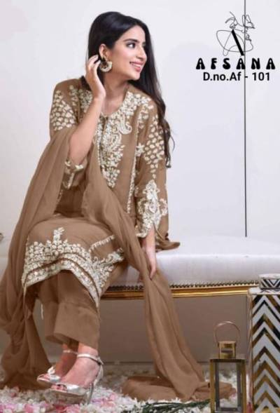 D.NO. AF-101 COLOUR'S BY AFSANA GEORGETTE SALWAR KAMEEZ MANUFACTURER IN INDIA