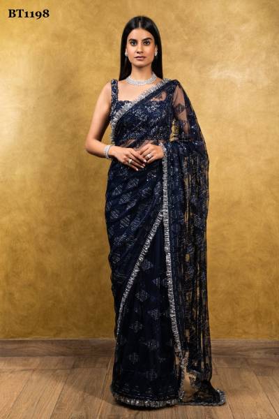 D.NO. BT1198 BY BT  HEAVY BUTTERFLY NET SAREES WHOLESALER  IN INDIA