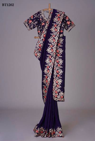 D.NO. BT1202 BY BT EMBROIDERY SAREE MANUFACTURER IN INDIA
