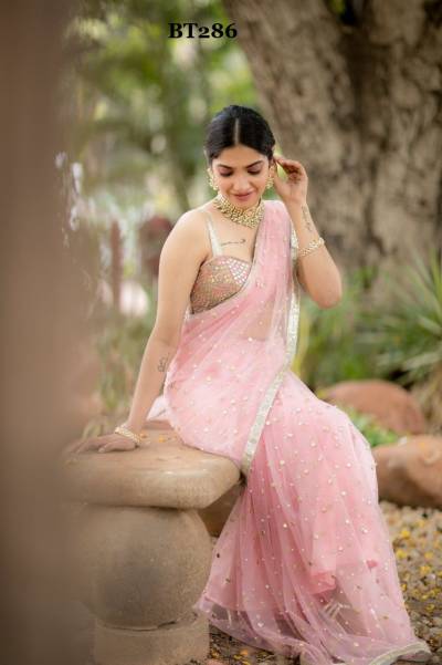 D.NO. BT286 BY BT HEAVY NYLON BUTTERFLY NET SAREE MANUFACTURE IN INDIA