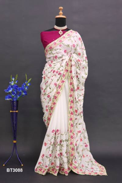 D.NO. BT3088 BY BT GEORGETTE SAREE EXPORTER IN INDIA
