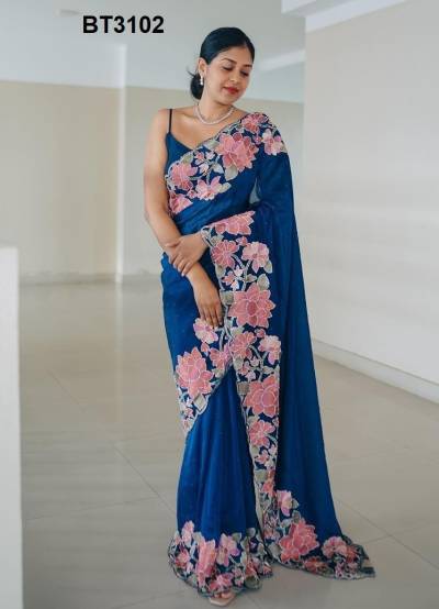 D.NO. BT3102 BY BT EMBROIDERY SAREE MANUFACTURER IN INDIA