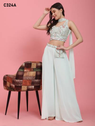 D. NO. C324A TO C324D BY AMOHA CROP TOP SALWAR KAMEEZ WHOLESALER IN INDIA