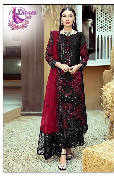 D.NO. DS-102E TO DS-102J BY DINSAA FOX GEORGETTE SALWAR KAMEEZ WHOLESALER IN INDIA