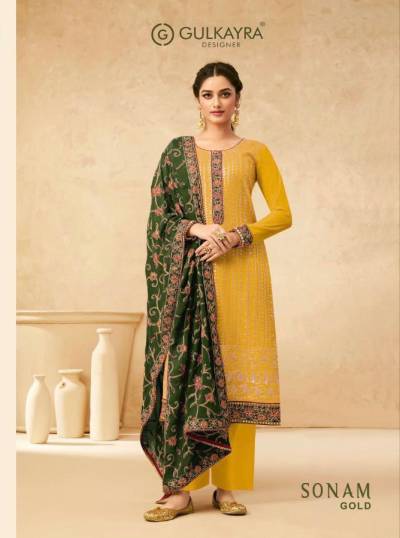 Sonam Gold By Gulkayra Heavy Embroidered Salwar Suit Collection For Womens
