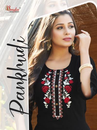 Pankhudi By Rung Knee Length Rayon Embroidery Kurtis For Women