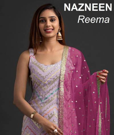 Reema 1294 By Nazneen Georgette Embroidered Sharara Suit Wholesaler in Surat