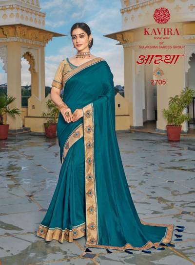 Aastha By Kavira Vichitra Silk Saree With Embroidery Blouse