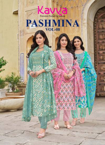 KAVYA  PASHMINA  VOL 8 BY KAVYA DESIGNER COTTON SALWAR SUIT WHOLESALER IN SURAT