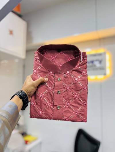 GOLDEN MIRROR BY BLUEVERY DESIGNER SILK KURTA WITH PAJAMA WHOLESALER IN INDIA