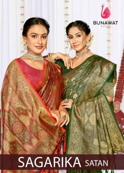 SAGARIKA SATAN BY BUNAWAT DESIGNER SILK SAREE WHOLESALER IN INDIA