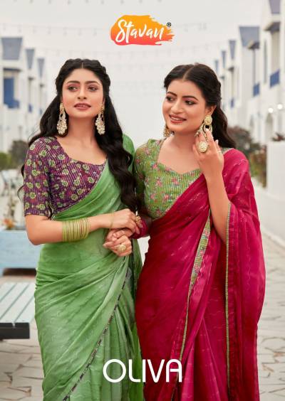 OLIVA BY STAVAN DESIGNER EMBROIDERY SAREE WHOLESALER IN INDIA