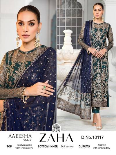 ZAHA 10117 BY ZAHA DESIGNER GEORGETTE SALWAR SUIT WHOLESALER IN INDIA