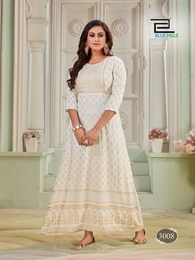 BELA BY BLUEHILLS DESIGNER PRINTED GOWN WHOLESALER IN INDIA