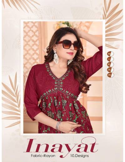 INAYAT BY FASHION TALK DESIGNER EMBROIDERY LONG KURTI WHOLESALER IN INDIA