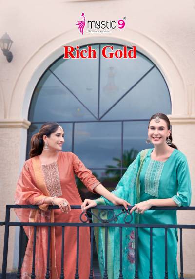 RICH GOLD VOL 2 BY MYSTIC 9 DESIGNER COTTON SALWAR SUIT WHOLESALER IN INDIA