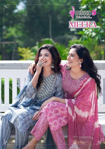 MEERA VOL 1 BY MYSTIC 9 DESIGNER EMBROIDERY SALWAR SUIT WHOLESALER IN INDIA