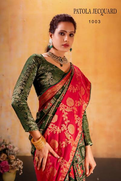 PATOLA JEQUARD BY STAVAN DESIGNER SAREE WHOLESALER IN INDIA