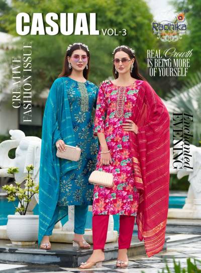 CASUAL VOL 3 BY RADHIKA LIFESTYLE DESIGNER SALWAR SUIT WHOLESALER IN INDIA