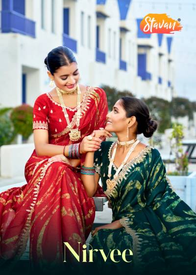 NIRVEE BY STAVAN EMBROIDERY DESIGNER SAREE WHOLESALER IN INDIA