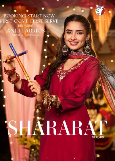 SHARARAT VOL 1 BY ANJU FABRIC DESIGNER SILK SALWAR SUIT WHOLESALER IN INDIA