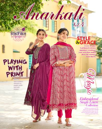 ANARKALI VOL 4 BY RADHIKA LIFESTYLE DESIGNER ANARKALI SALWAR SUIT WHOLESALER IN INDIA